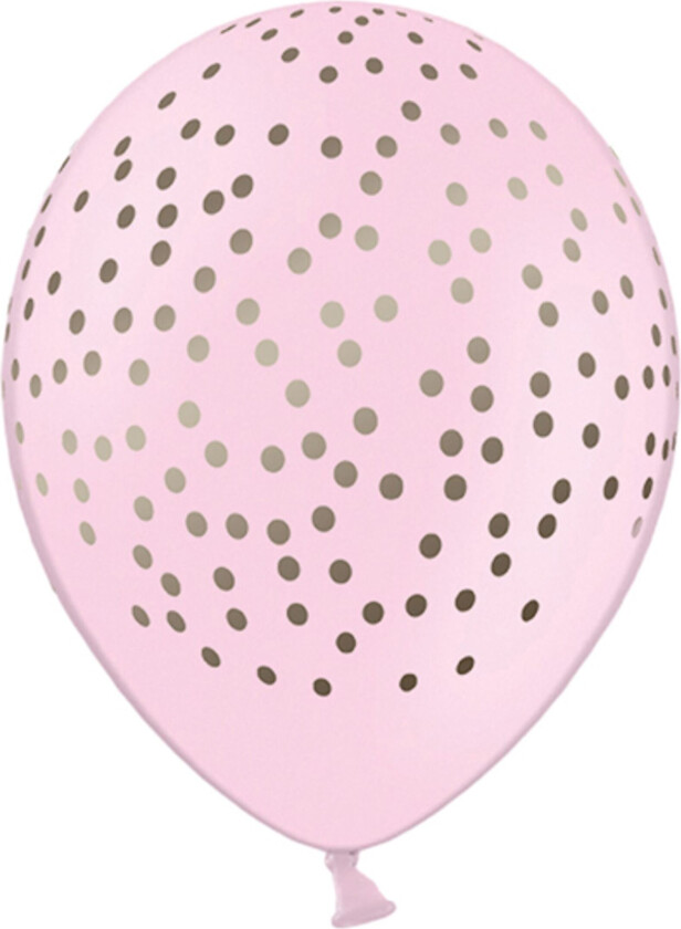 Ballonger Prikker Rosa/Sølv - 6-pakning