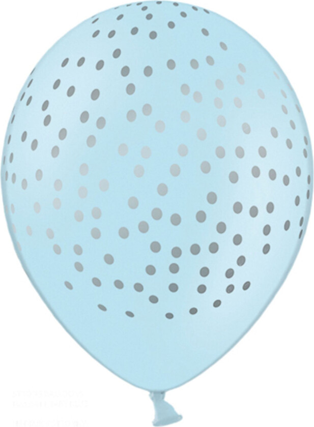 Ballonger Prikker Blå/Sølv - 6-pakning