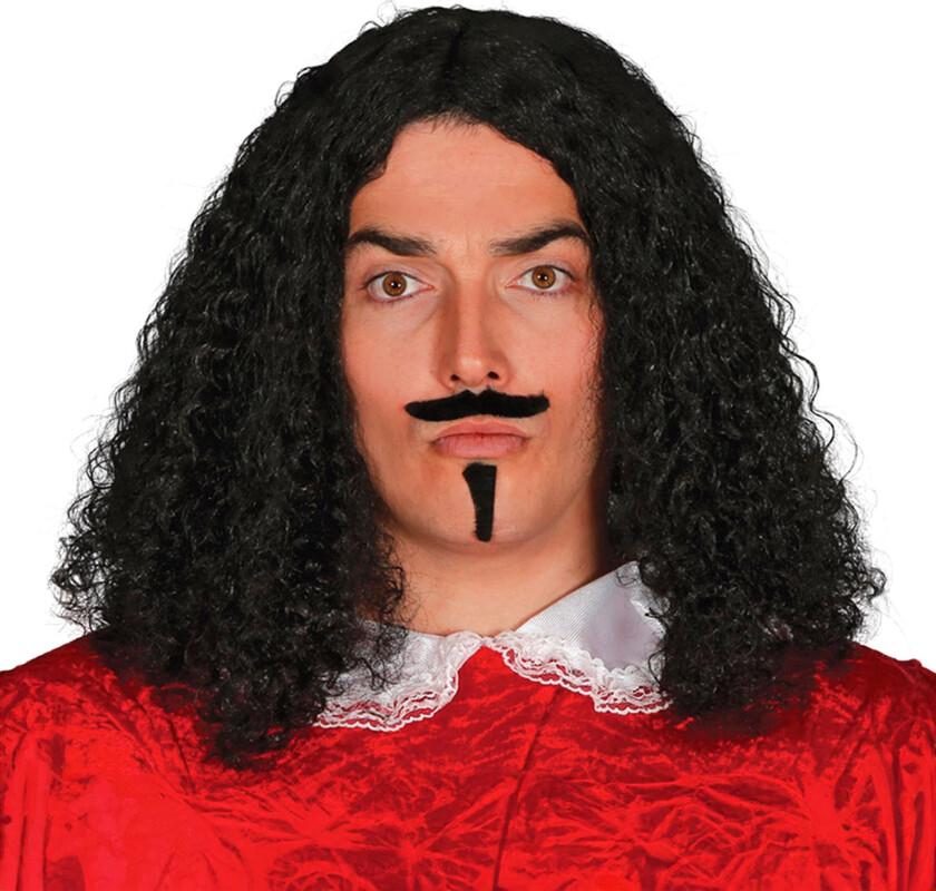 Middelaldermann Svart Parykksett - One size