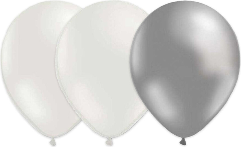 Ballonger Bryllup Hvite/Grå - 15-pakning