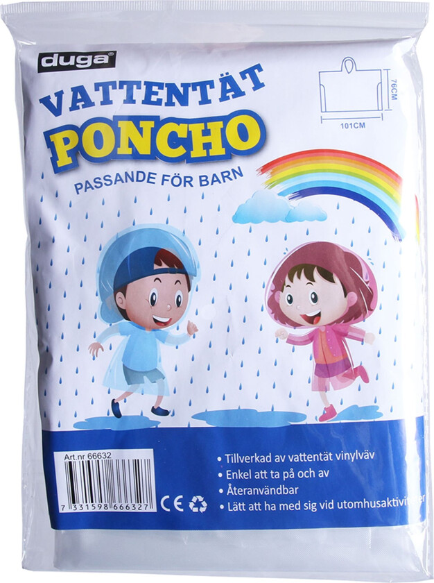Bilde av Regnponcho Transparent for Barn - One size