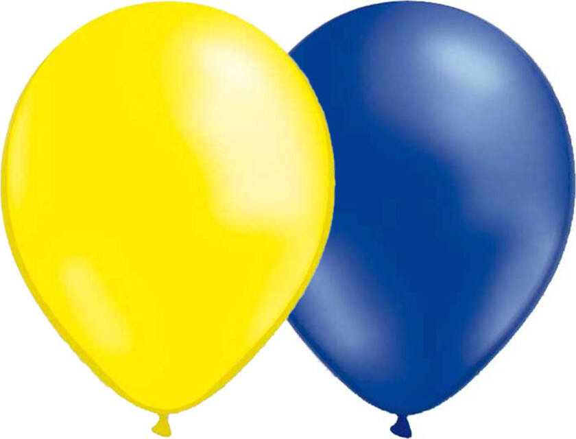 Ballonger Metallic Blå/Gul - 10-pakning