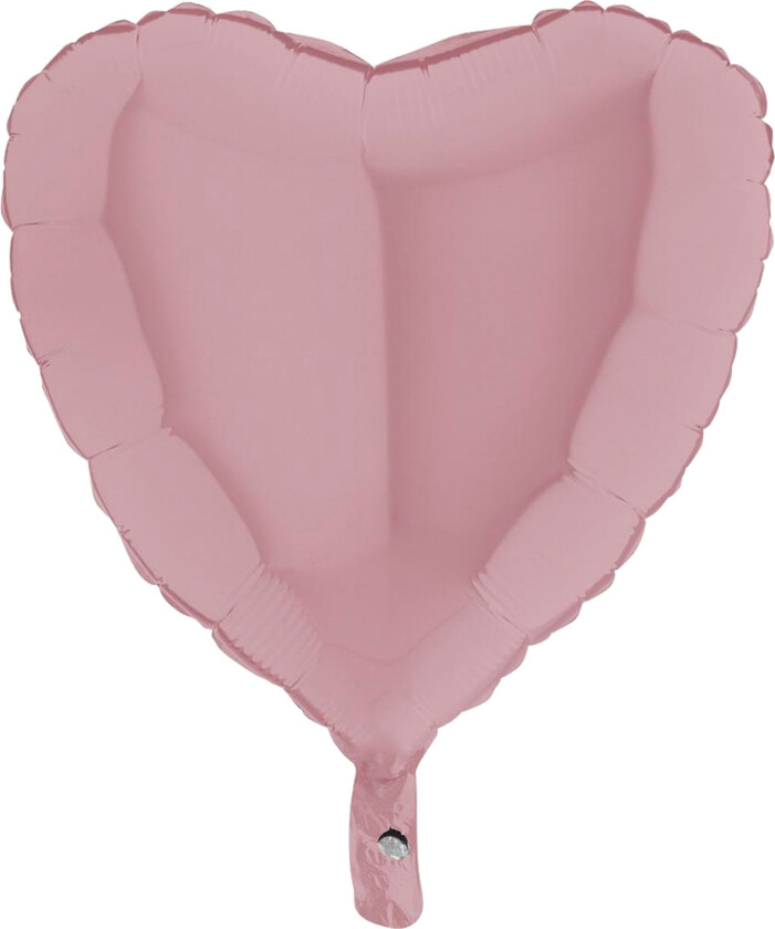 Folieballong Hjerte Matt Pastellrosa - 46 cm
