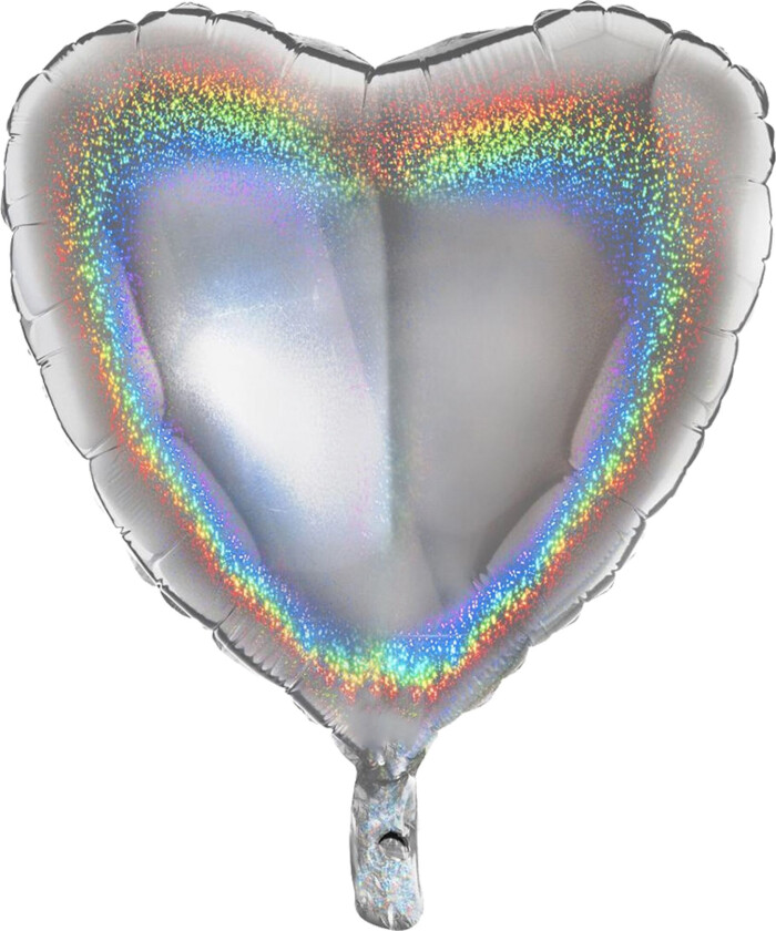 Folieballong Hjerte Glitter Sølv - 46 cm