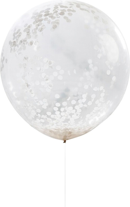 Konfettiballonger Store Hvite - 3-pakning