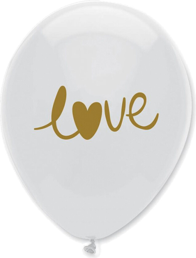 Ballonger LOVE Hvit/Gull - 50-pakning