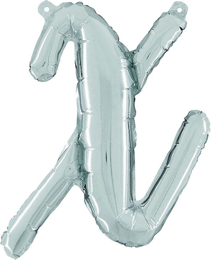 Bokstavballong Script Silver - Bokstav X