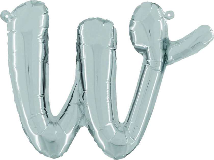Bokstavballong Script Silver - Bokstav W