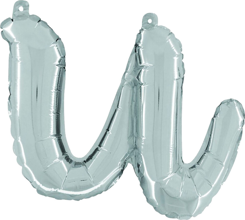 Bokstavballong Script Silver - Bokstav U
