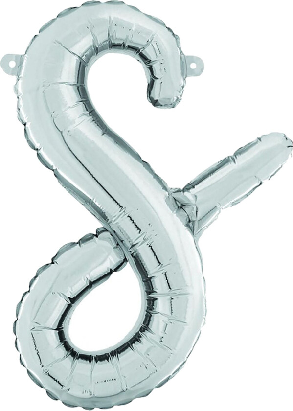 Bokstavballong Script Silver - Bokstav S