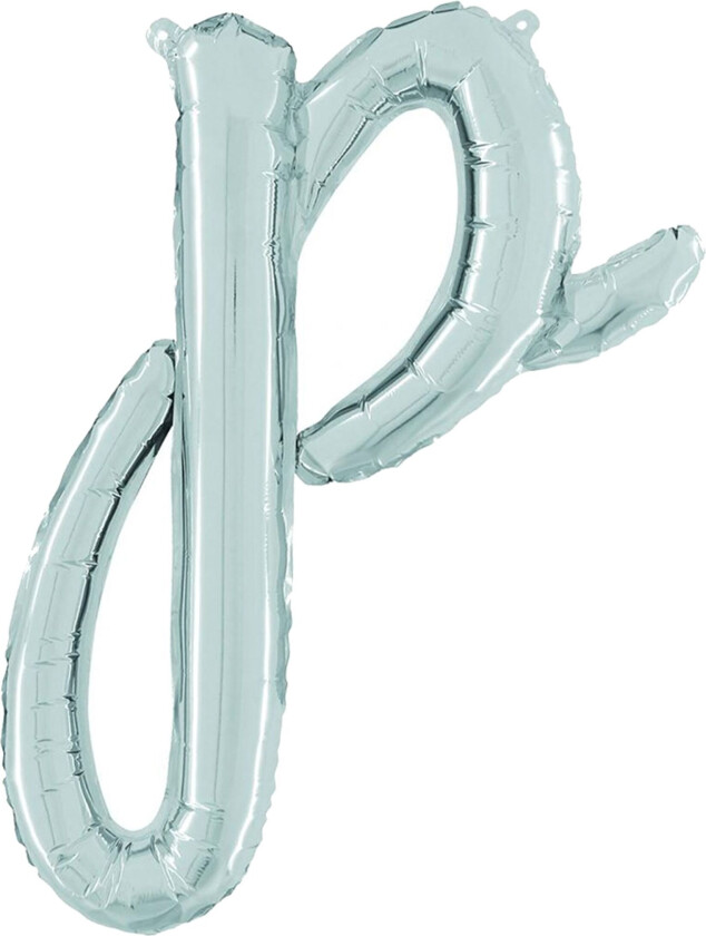 Bokstavballong Script Silver - Bokstav P