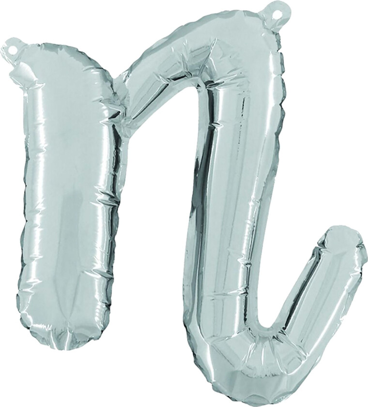 Bokstavballong Script Silver - Bokstav N