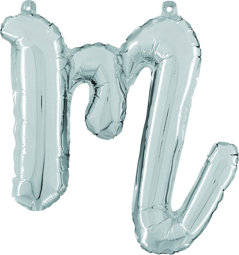Bokstavballong Script Silver - Bokstav M