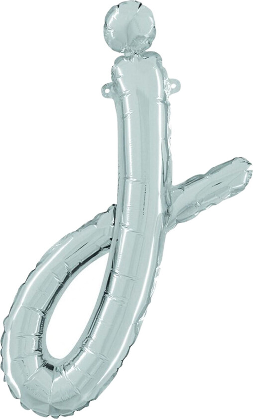 Bokstavballong Script Silver - Bokstav J