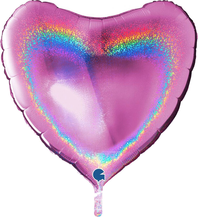 Folieballong Hjerte Glitter Rosa Stor - 1-pakning