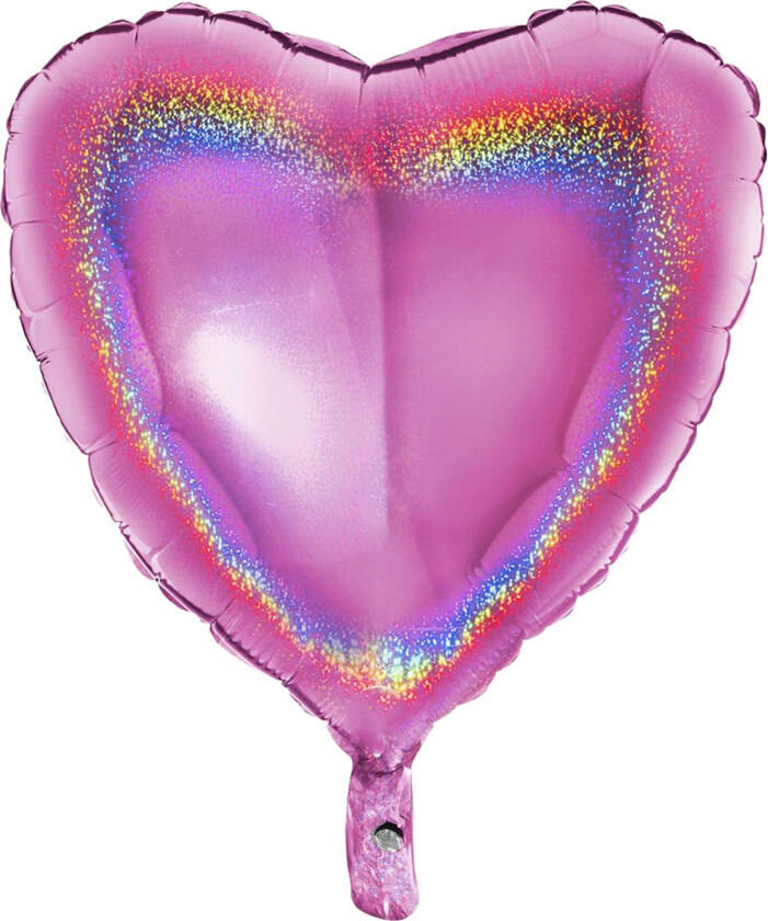 Folieballong Hjerte Glitter Rosa - 1-pakning