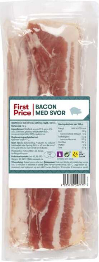 Bacon m/Svor skivet 110g