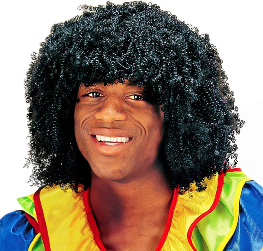 Svart Krøllete Parykk - One size