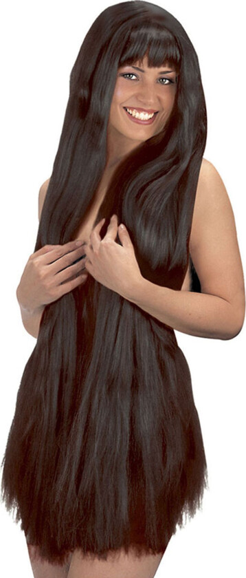 Superlang Eden Svart Parykk - One size