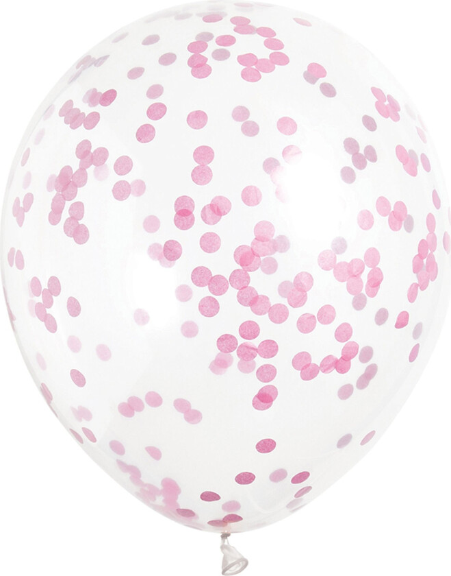 Konfettiballonger Rosa - 6-pakning