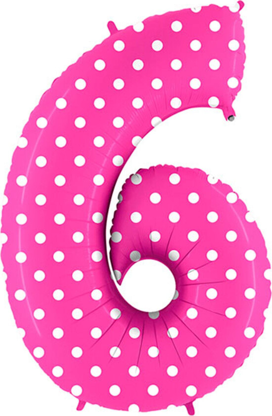 Tallballong Rosa Prikkete - Siffer 6