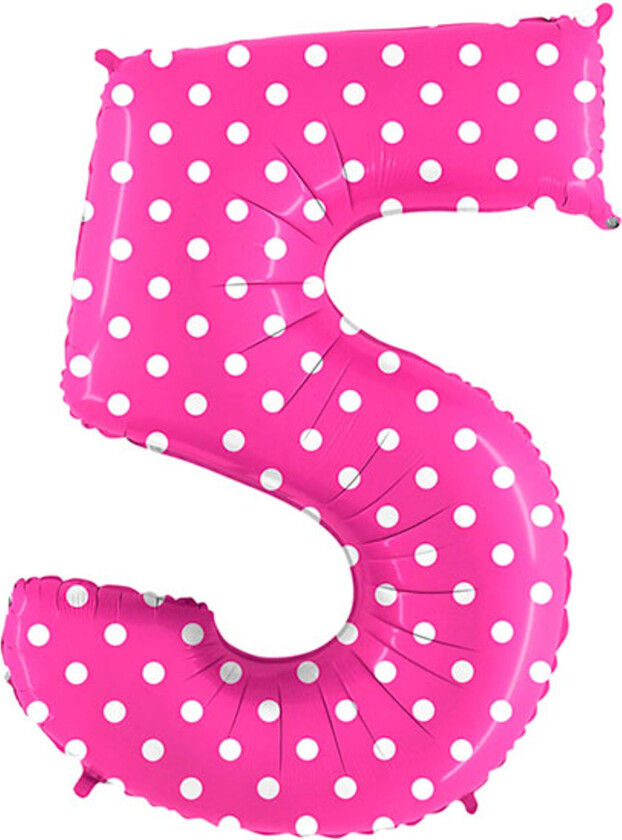 Tallballong Rosa Prikkete - Siffer 5