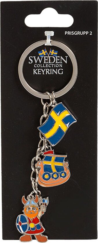 Suvenir Nøkkelring Sweden Viking/Flagg