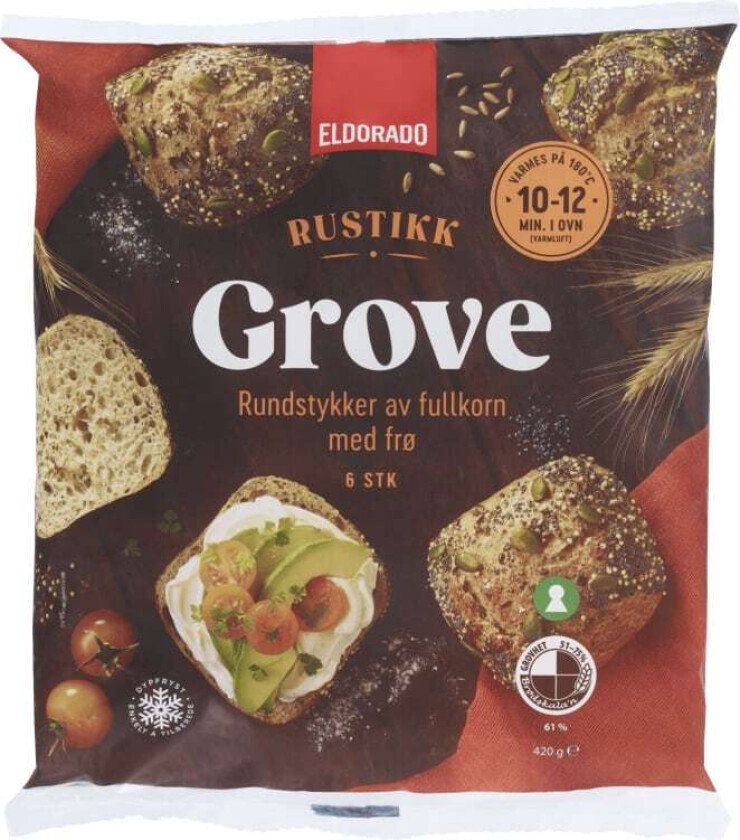 Rundstykker Grove Fullkorn m/Frø Rustikk 420g