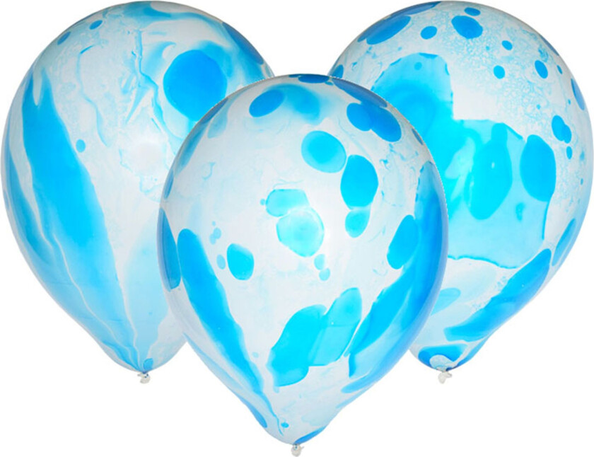 Ballonger Marble Blå - 6-stk