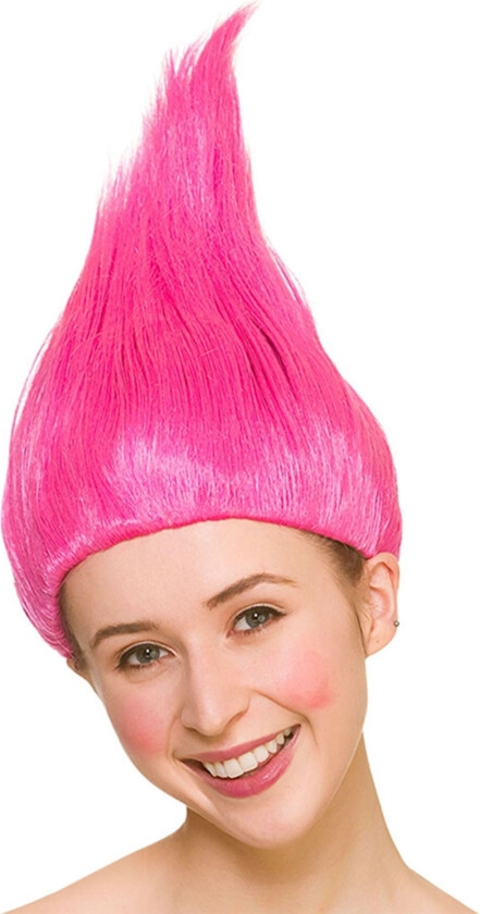 Lykketroll Rosa Parykk - One size