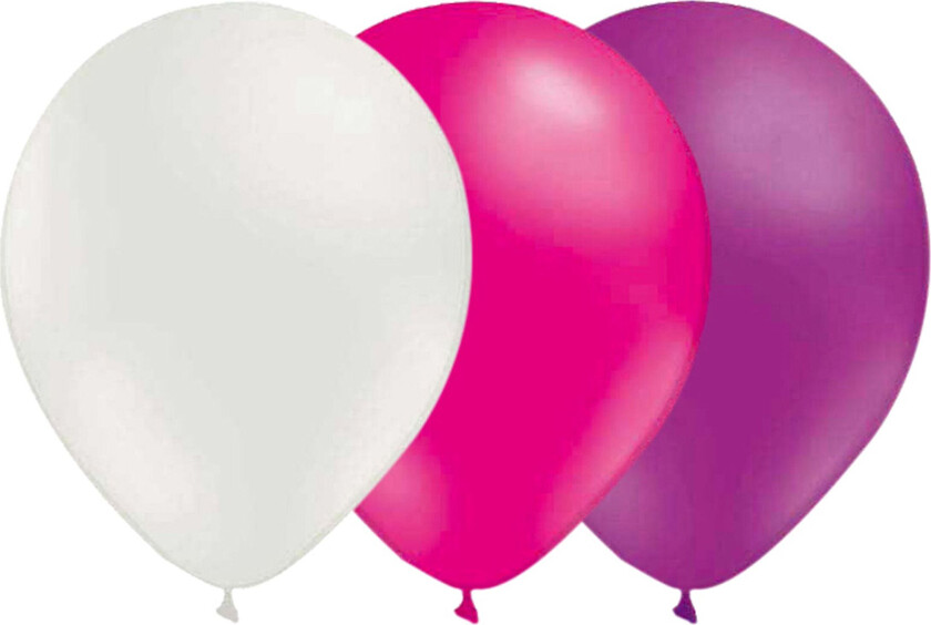 Ballongkombo Hvit-Magenta-Lyselilla - 15-pakning