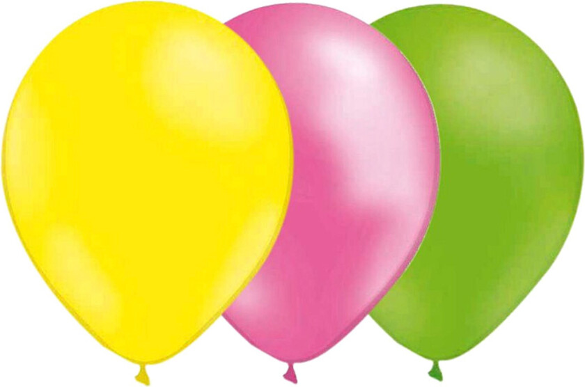 Ballongkombo Lysegul-Limegrønn-Metallic Lyserosa - 15-pakning