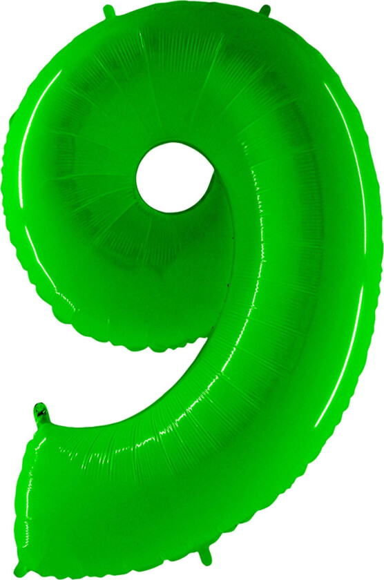Sifferballong Neon Grønn - Tallet 9