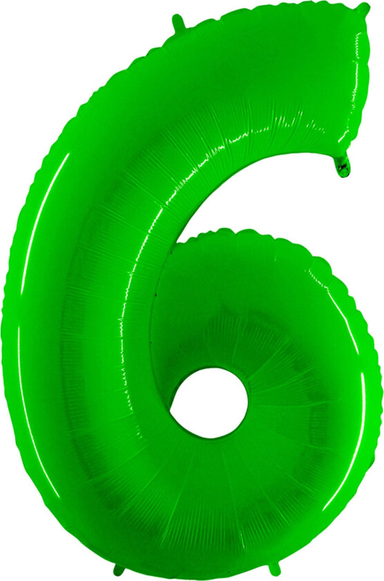 Sifferballong Neon Grønn - Tallet 6