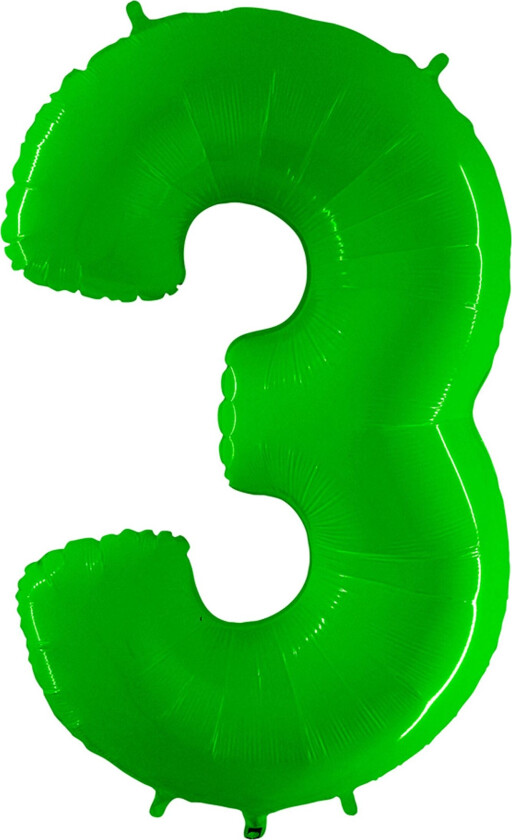 Sifferballong Neon Grønn - Tallet 3