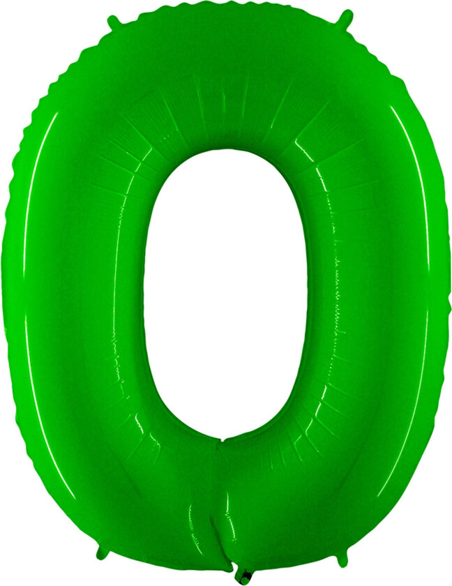 Sifferballong Neon Grønn - Tallet 0