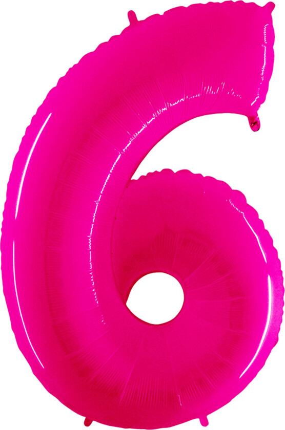 Sifferballong Neon Rosa - Siffer 6