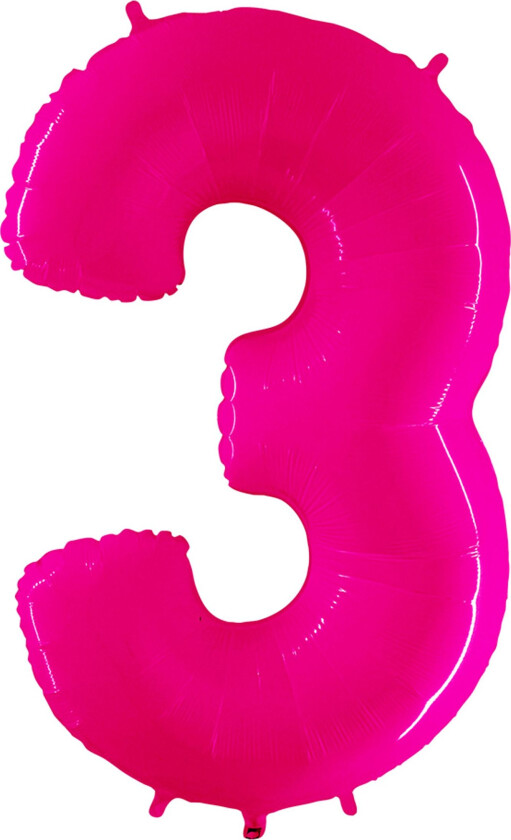 Sifferballong Neon Rosa - Siffer 3