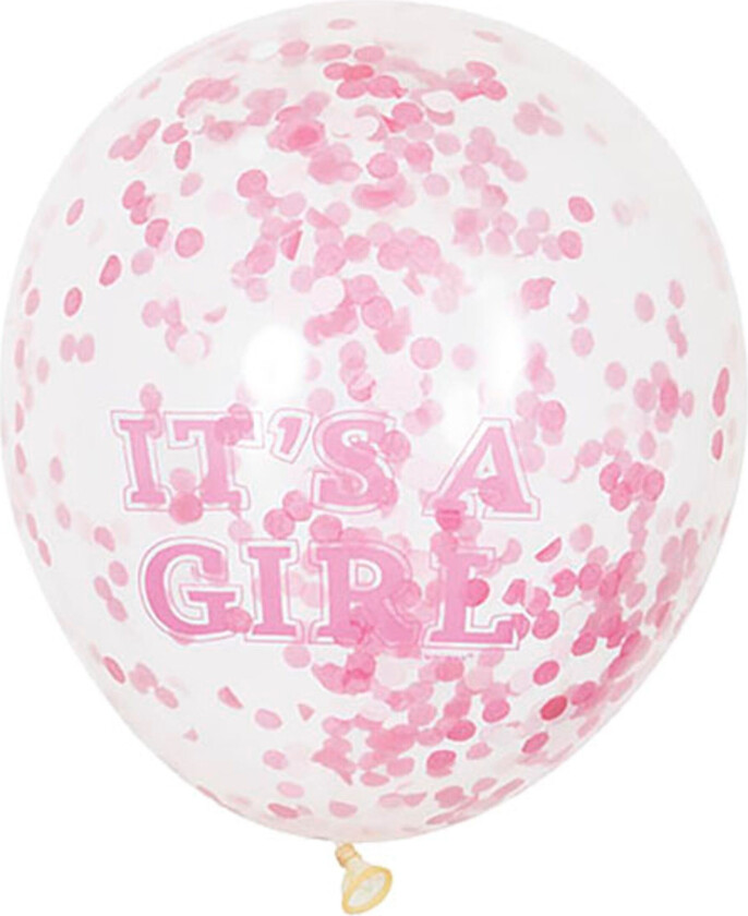 Konfettiballonger It's a Girl - 6-pakning