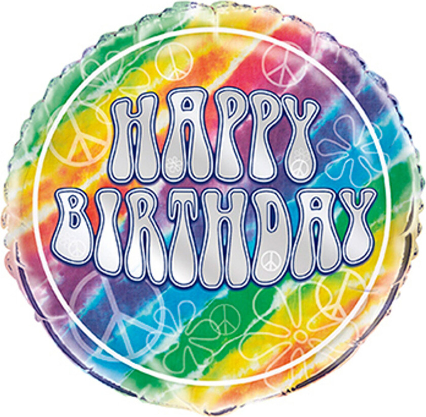 Folieballong Tie Dye Happy Birthday