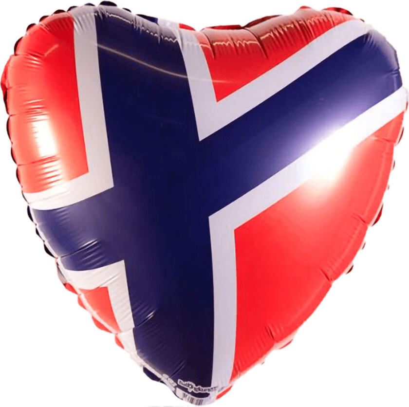 Folieballong Hjerte Norsk Flagg
