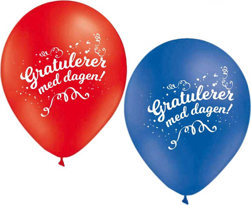 Ballonger Gratulerer med Dagen - 10-pakning