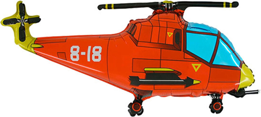 Folieballong Helikopter Rød