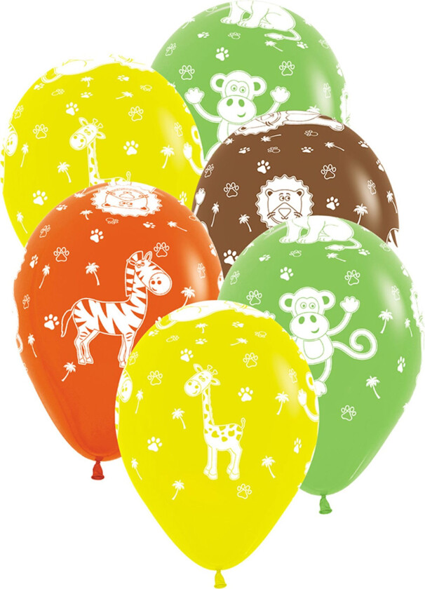 Ballonger Jungelens Dyr - 6-pakning