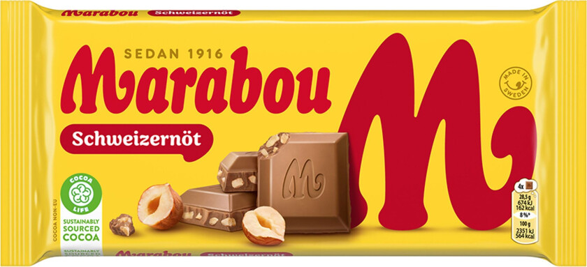 Marabou Schweizernöt Sjokoladeplate - 200 gram