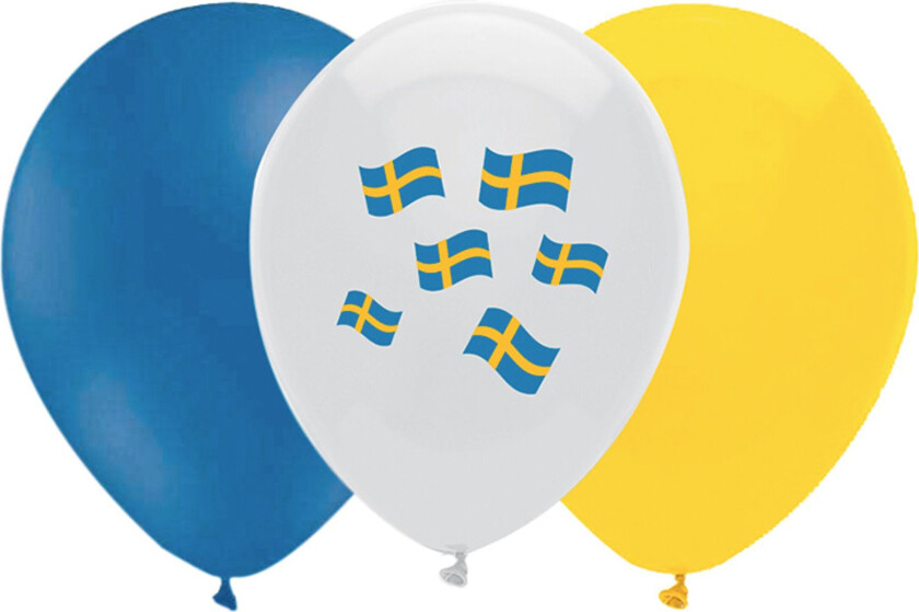 Flaggballonger Sverige - 10-pakning