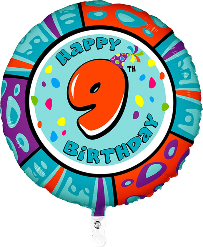 Folieballong Happy Birthday - Siffer 9