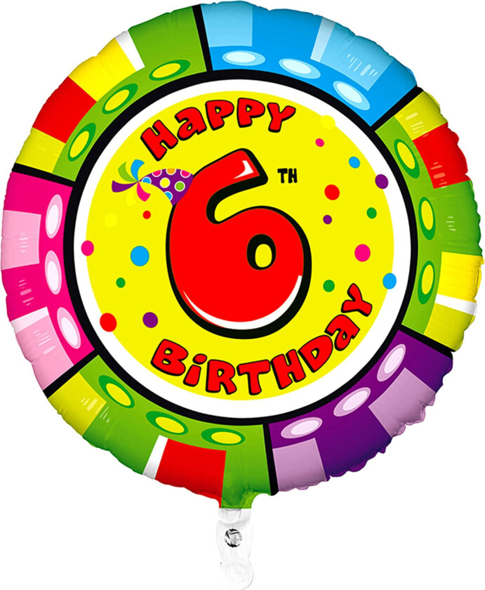Folieballong Happy Birthday - Siffer 6