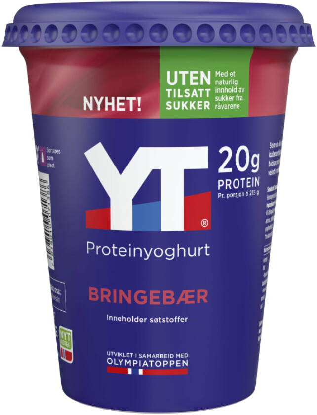 Yt Proteinyoghurt Bringebær 430g