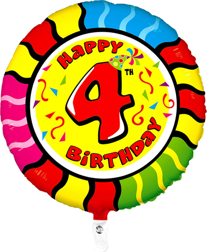 Folieballong Happy Birthday - Siffer 4